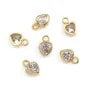 Heart charm set 3x5mm - zirconium oxide & Gold Filled x 1pc