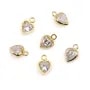 Ciondolo cuore incastonato 4x6mm - ossido di zirconio & Gold Filled x 1pz