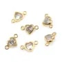 Intercalare cuore incastonato 4x8mm (H) - ossido di zirconio & Gold Filled x 1pz