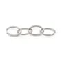 Cuatro anillos ovalados 4x6x18mm - Plata 925 rodiada x 2pcs