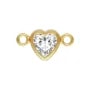 Intercalare cuore incastonato 4x8mm (H) - ossido di zirconio & Gold Filled x 1pc