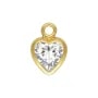 Heart charm set 4x6mm - zirconium oxide & Gold Filled x 1pc