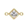 Intercalador cuadrado engastado 6x10mm - óxido de circonio & Gold Filled x 1pc