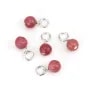 Ciondolo Rodonite tondo 4mm - Argento 925 rodiato x 1pz