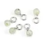 Prehnit Anhänger rund 4mm - Rhodiniertes Silber 925 x 1Stk