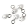 Round Howlite Charm 4mm - Rhodium-plated 925 Silver x 1pc
