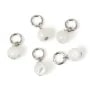 Pingente Madrepérola branca redonda 4mm - Prata 925 rodiada x 1pc