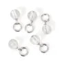 Pingente Cristal de rocha redondo 4mm - Prata 925 rodiada x 1pc