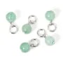 Breloque Aventurine rond 4mm - Argent 925 rhodié x 1pc