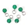 Pingente de Ágata verde redondo 4mm - Prata 925 rodiada x 1pc
