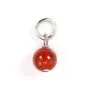 Ciondolo Agata rossa rotonda 4mm - Argento 925 rodiato x 1pz