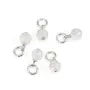 Ciondolo Pietra di luna rotondo 4mm - Argento 925 rodiato x 1pz