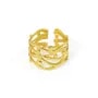 Anillo ajustable multi-filas onda - Acero inoxidable 304 dorado x 1ud