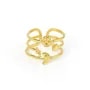 Anel ajustável multi-filas místico - Aço inoxidável 304 dourado x 1pc
