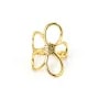 Anello regolabile fiore gigante traforato - Acciaio inox 304 dorato x 1 pz