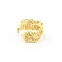 Bague réglable duo plume - Acier inox 304 doré x 1pc