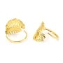 Bague réglable duo plume - Acier inox 304 doré x 1pc