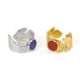 Einstellbarer dicker Blatt-Ring für 8mm Cabochon - Edelstahl 304 x 1 Stück