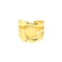 Bague épaisse réglable multi-rangs martelé pour cabochon 8mm - Acier inox 304 doré x 1pc