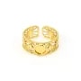 Anillo ajustable de fantasía calado para cabujón de 6mm - Acero inoxidable 304 dorado x 1ud
