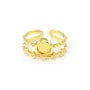Anillo ajustable de 2 filas de fantasía para cabujón de 6mm - Acero inoxidable 304 dorado x 1ud