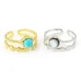Verstellbarer Ring mit 2 Reihen im Fantasiestil für Cabochon 6mm - Edelstahl 304 vergoldet x 1 Stück