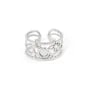 Anillo ajustable multihilera flor para cabujón 4mm - Acero inoxidable 304 x 1ud