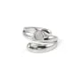 Anello regolabile asimmetrico per cabochon 4mm - Acciaio inox 304 x 1pz