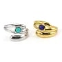 Adjustable asymmetrical ring for 4mm cabochon - Stainless steel 304 x 1pc
