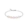 Bracciale regolabile in perla coltivata e filo argento sparkle