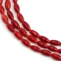 Dyed red sea bamboo barrel 4x8mm x 39cm
