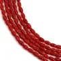 Bambú de mar teñido rojo barrilito 2x4mm x 40cm