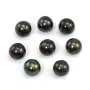 Perlas de cultivo de agua dulce, semi-perforadas, azul oscuro, semi-redondas, 7.5-8mm x 2pcs