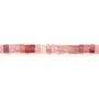 Quartz strawberry hexagonal faceted washer 3x6mm x 38cm