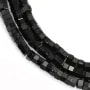 Hexagonal faceted obsidian rondelle 3x6mm x 38cm