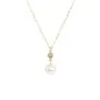 Collana cuore & Perla coltivata - ossido di zirconio & Gold Filled x 1pc