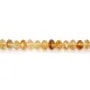 Citrine, faceted rondelle, 6x10mm x 40cm