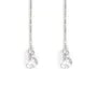 Solitaire Kettenohrringe 5mm - ZC & rhodiniertes 925er Silber x 2 Stück