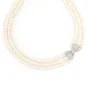 Collar Perla de cultivo blanca rodaja 5mm - 3 hileras - Plata 925 rodiada x 1pc