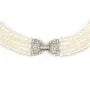 Collier Perles de Culture Blanches | 3 Rangs Argent Rhodié