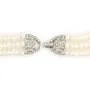 Colar de Pérolas Cultivadas Brancas | 3 Fios Prata Ródio