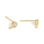 Earrings with zirconium oxide set 4mm gold-plated on brass x 2pcs