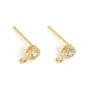 Brincos de zircônia cúbica cravados 4mm dourados sobre latão x 2pcs
