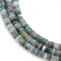Agate mousse rondelle heishi facetté 2x6mm x 37cm