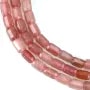 Zylinder facettierte Erdbeer-Quarz Röhre 7x10mm x 38cm