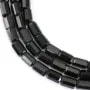 Obsidienne noir tube cylindre facetté 7x10mm x 38cm