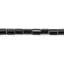 Obsidienne noir tube cylindre facetté 7x10mm x 38cm