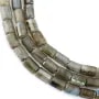 Labradorite faceted cylinder tube 7x10mm x 38cm