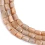 Pietra di luna arancione tubo cilindro sfaccettato 7x10mm x 38cm