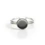 Adjustable ring with 8mm round setting in 925 silver x 1pc